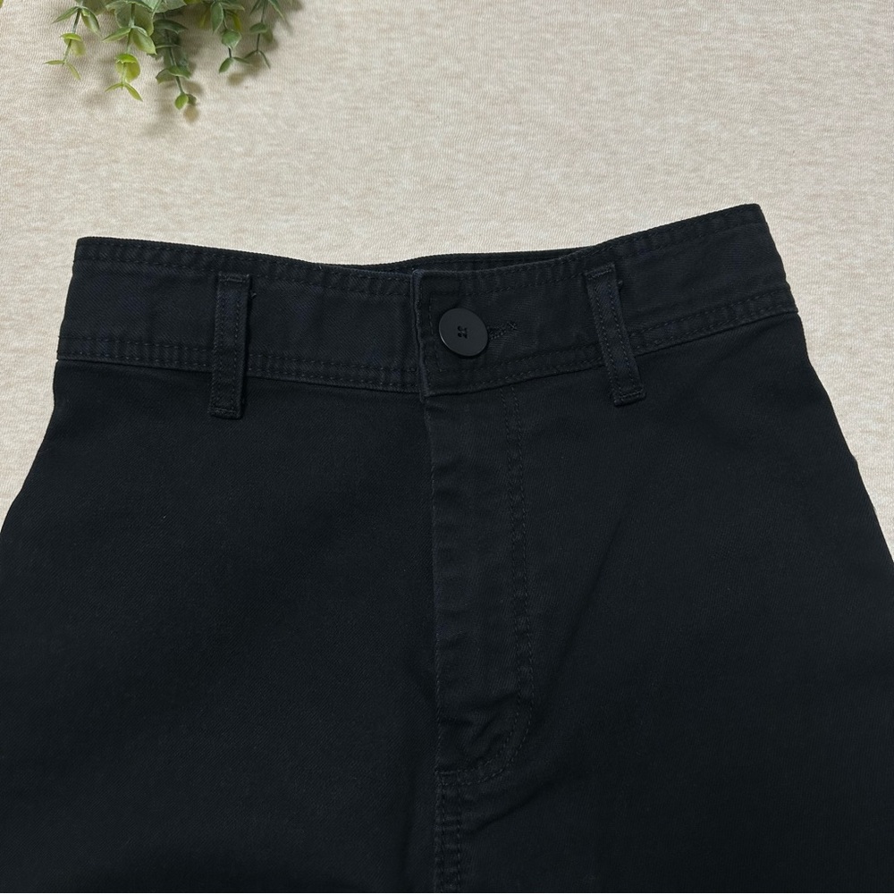 Zara Women’s Black Cotton The Marine Straight High Rise Wide-Leg Jeans Size 2 - Picture 3 of 9
